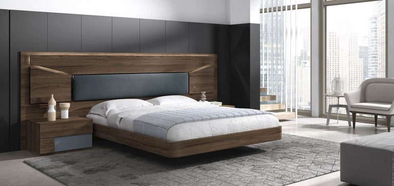 Dormitorio cabecero mesitas bancada cómoda – Home Dreams Design