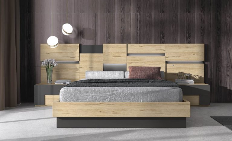 Dormitorio cabecero mesitas bancada cómoda escritorio – Home Dreams Design