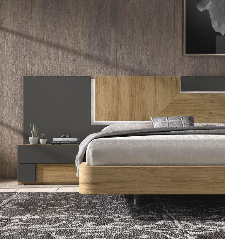 Dormitorio cabecero mesitas bancada sinfonier – Home Dreams Design