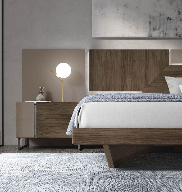 Dormitorio cabecero mesitas bancada sinfonier vestidor espejo – Home Dreams Design
