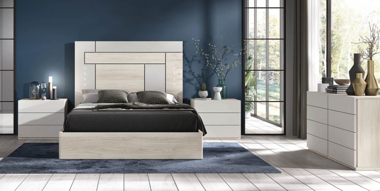 Dormitorio cabecero mesitas canapé cómoda – Home Dreams Design