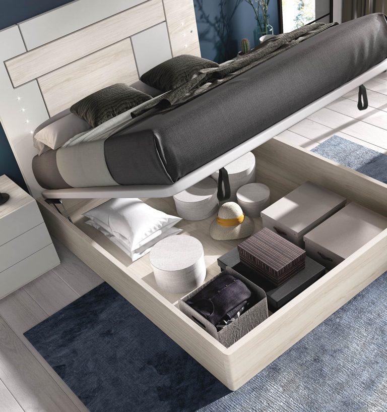Dormitorio cabecero mesitas canapé cómoda – Home Dreams Design
