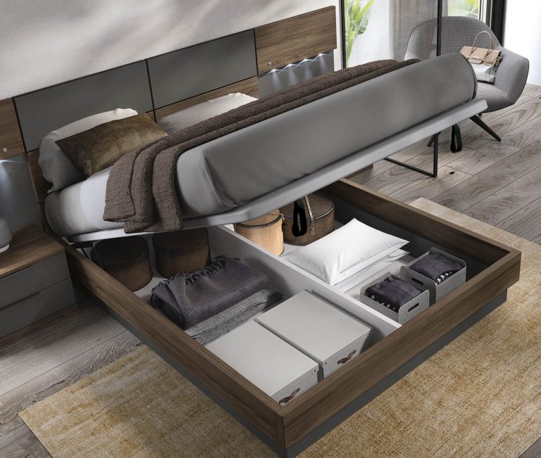 Dormitorio cabecero mesitas canapé cómoda – Home Dreams Design