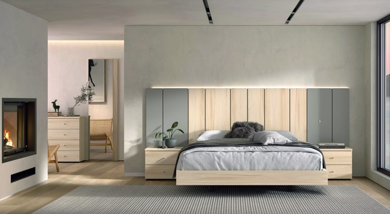 Dormitorio cabecero mesitas cómoda a medida con luz LED – Home Dreams Design
