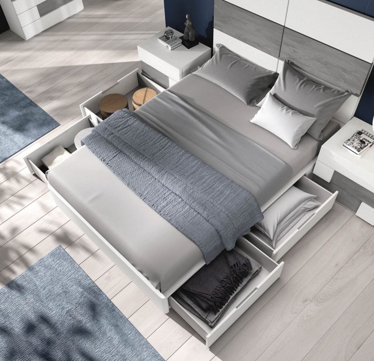 Dormitorio cabecero mesitas tatami 4 cajones cómoda – Home Dreams Design