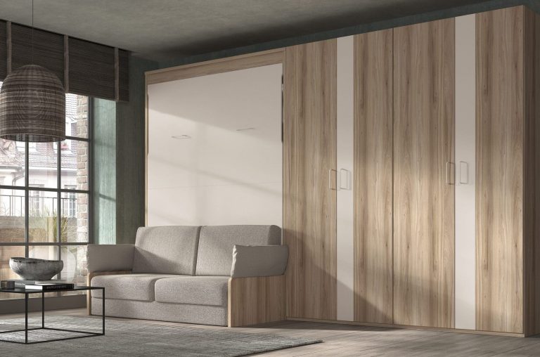 Habitación juvenil cama abatible sofá – Home Dreams Design