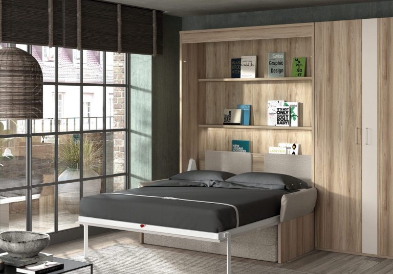 Habitación juvenil cama abatible sofá – Home Dreams Design