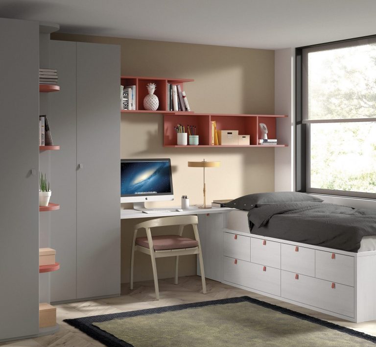 Habitación juvenil compacto cajones – Home Dreams Design