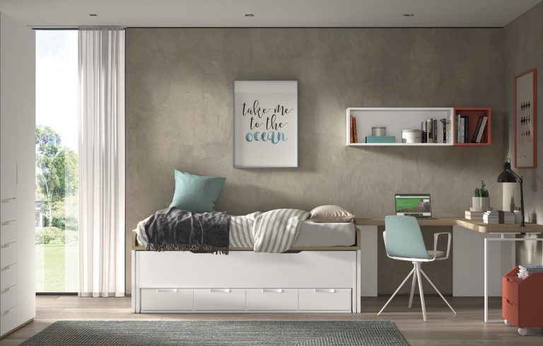 Habitación juvenil compacto cama oculta – Home Dreams Design