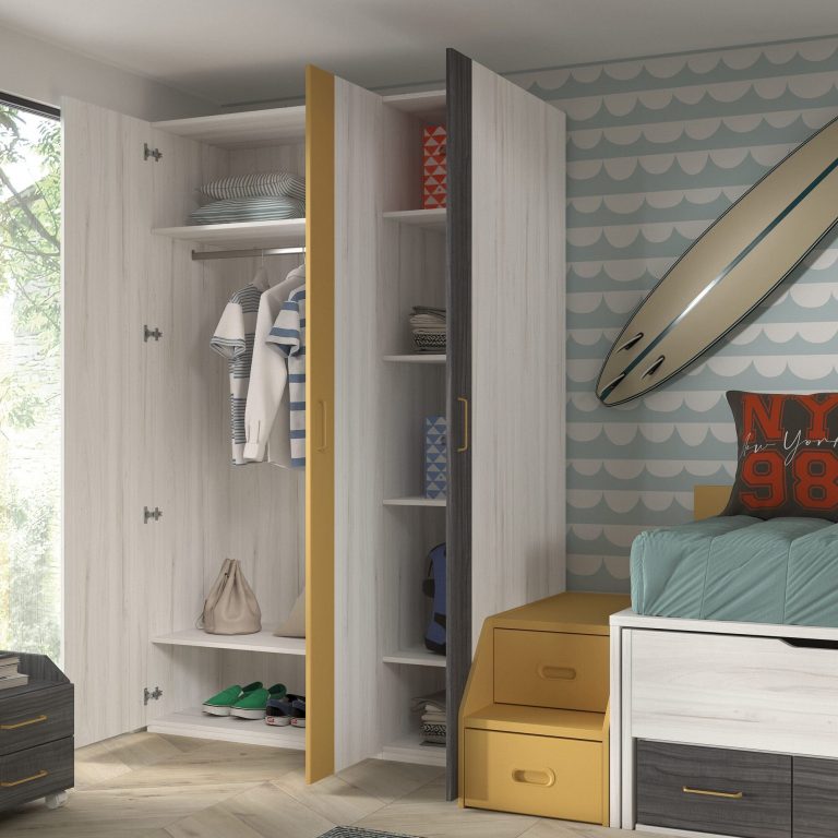 Habitación juvenil compacto cama oculta – Home Dreams Design