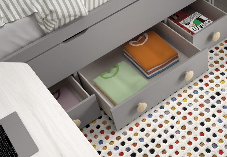 Habitación juvenil compacto cama oculta – Home Dreams Design