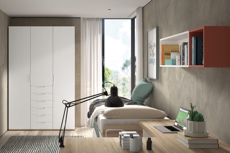 Habitación juvenil compacto cama oculta – Home Dreams Design