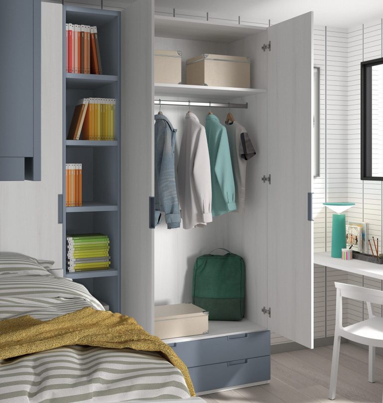 Habitación juvenil compacto cama oculta – Home Dreams Design