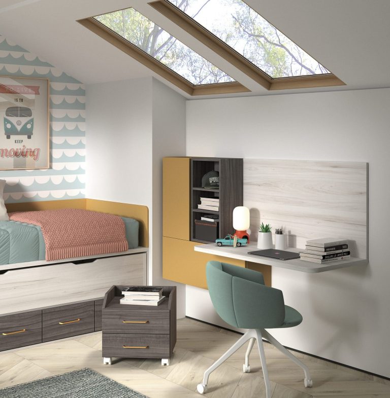 Habitación juvenil compacto cama oculta – Home Dreams Design