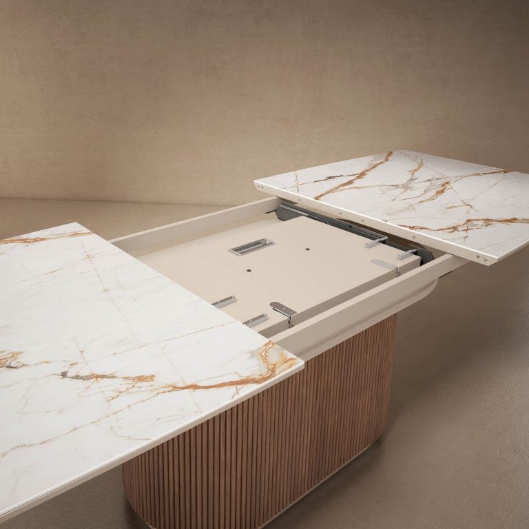Mesa de comedor extensible porcelánica apertura – Home Dreams Design