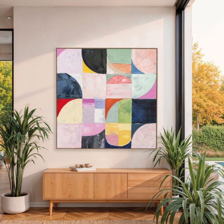 Cuadro abstracto, 120 × 120 cm – Home Dreams Design
