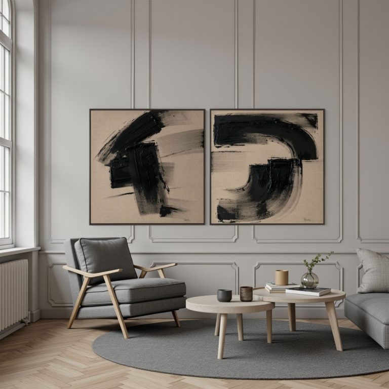 Pareja de cuadros, 2 cuadros de 80 × 80 cm – Home Dreams Design
