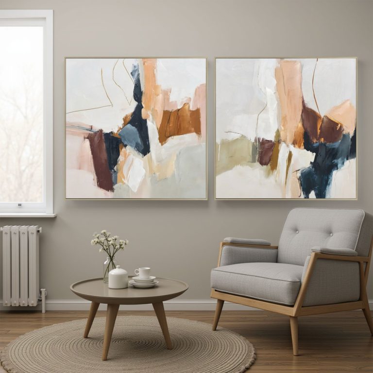 Pareja de cuadros, 2 cuadros de 80 × 80 cm – Home Dreams Design