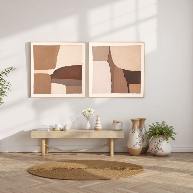 Pareja de cuadros, 150 × 150 cm – Home Dreams Design